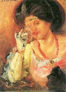Lovis Corinth Dame mit Weinglas France oil painting artist